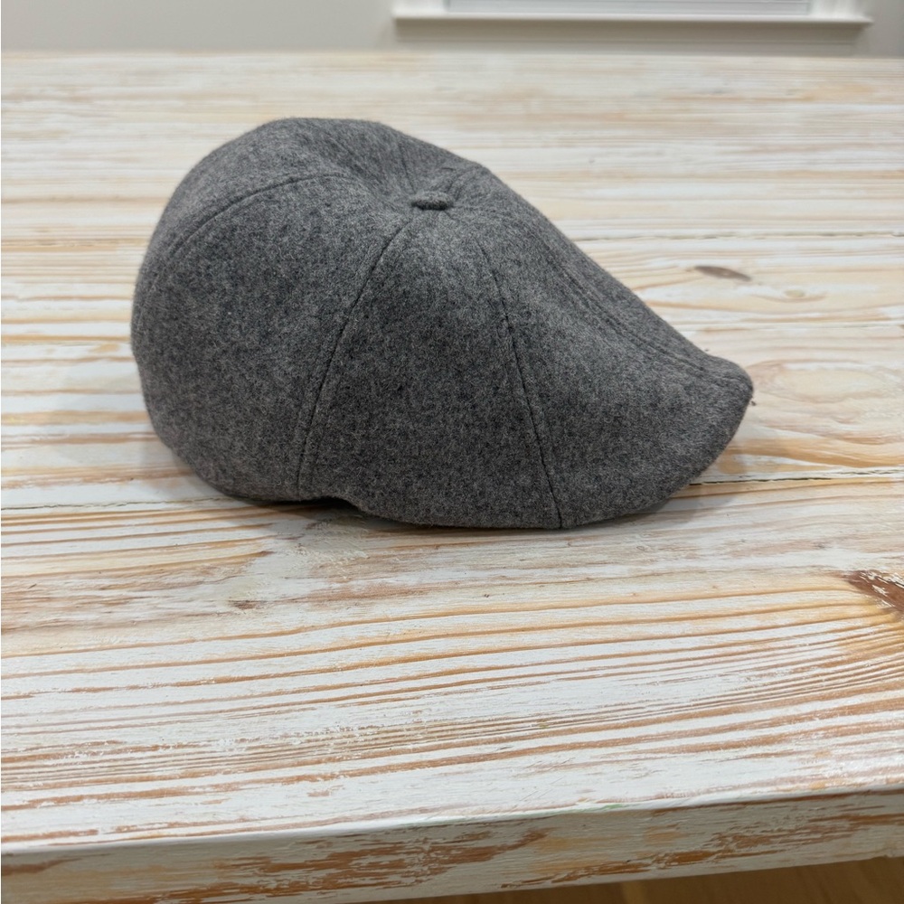 Gray Wool Flat Cap